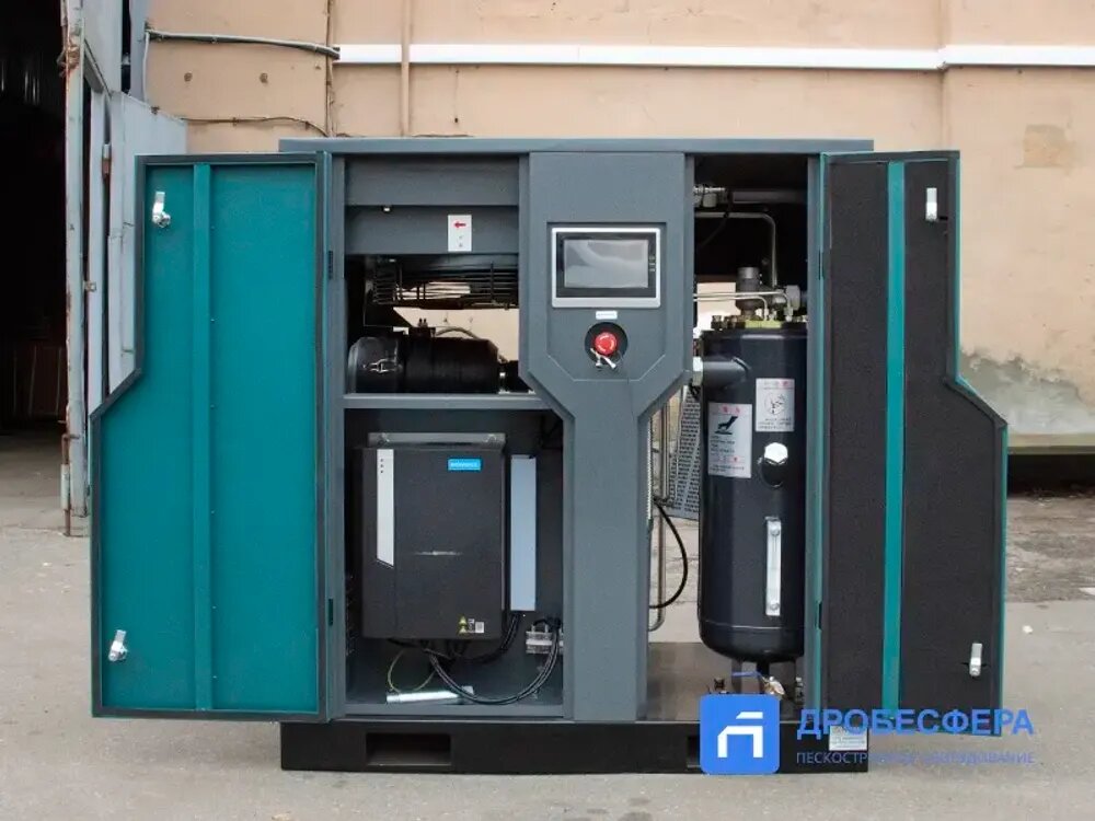 Внкутреннее устройство винтового компрессора с частотным преобразователем