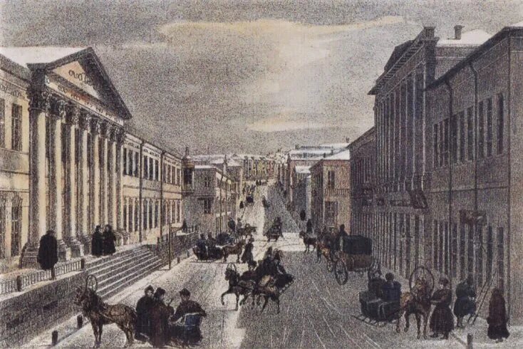 Огюст Кадоль. Кузнецкий Мост в 1834 году. Фотография: commons.wikimedia.org / Public Domain