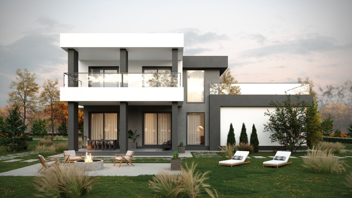 Современный дом «Денвер с гаражом» в стиле хай-тек — сочетание минимализма и функциональности