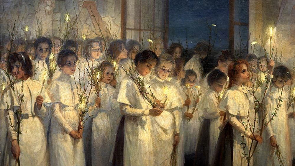 Серафима Блонская. Девочки. Вербное воскресенье (фрагмент). 1900. Таганрогский художественный музей, Таганрог