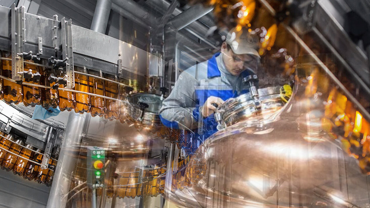 Фото: линия розлива на пивном заводе