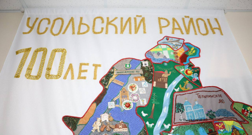    Мастера создали вышитую карту Усольского района