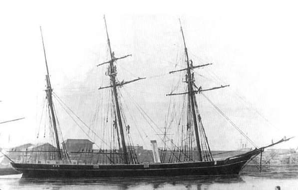 Русский парусно-винтовой клипер "Джигит". Точно также выглядел и клипер "Опричник"