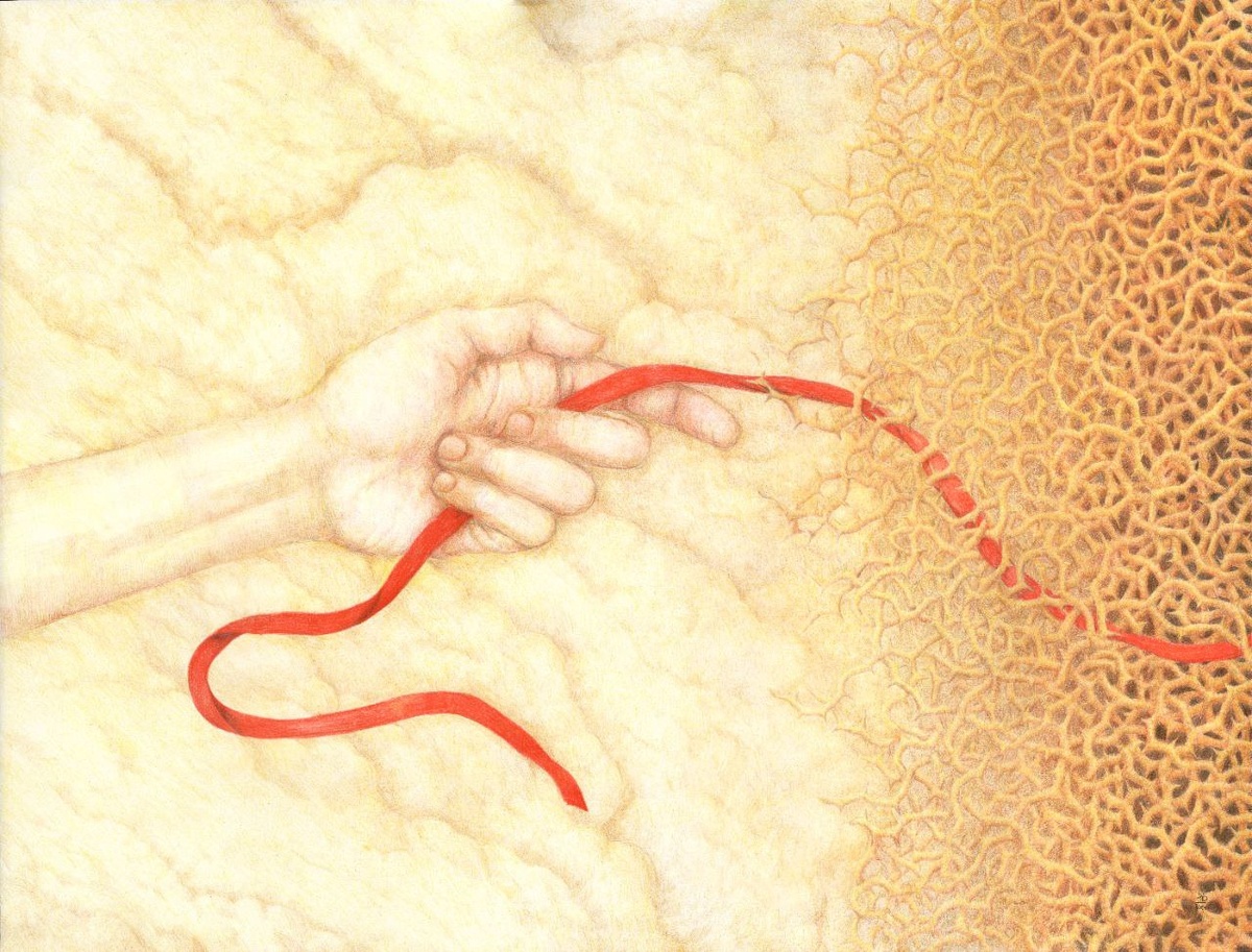 Быструшкина Екатерина Федоровна, 1994. Связь. Триптих. 2023-2024. Бумага, цветные карандаши. 