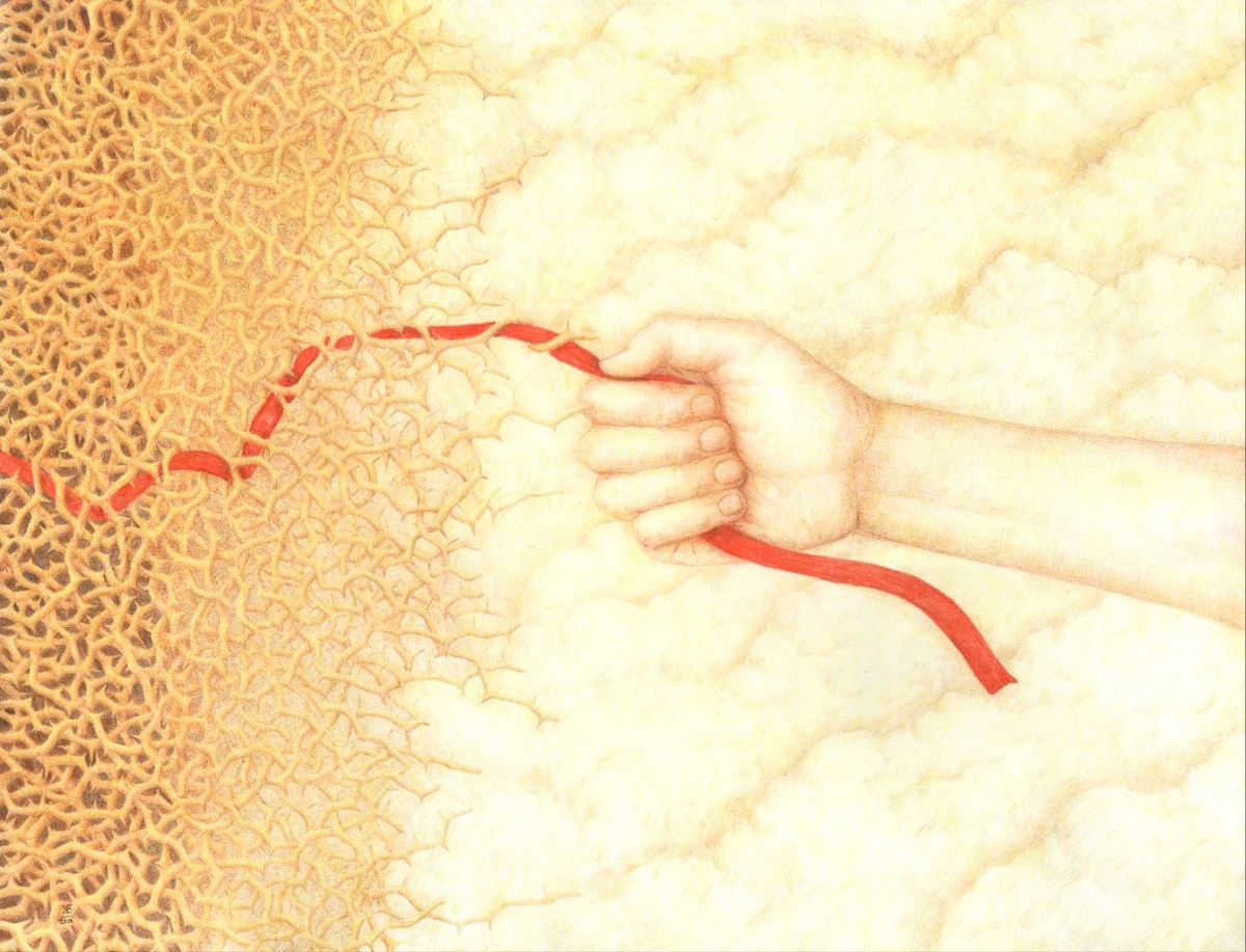 Быструшкина Екатерина Федоровна, 1994. Связь. Триптих. 2023-2024. Бумага, цветные карандаши. 
