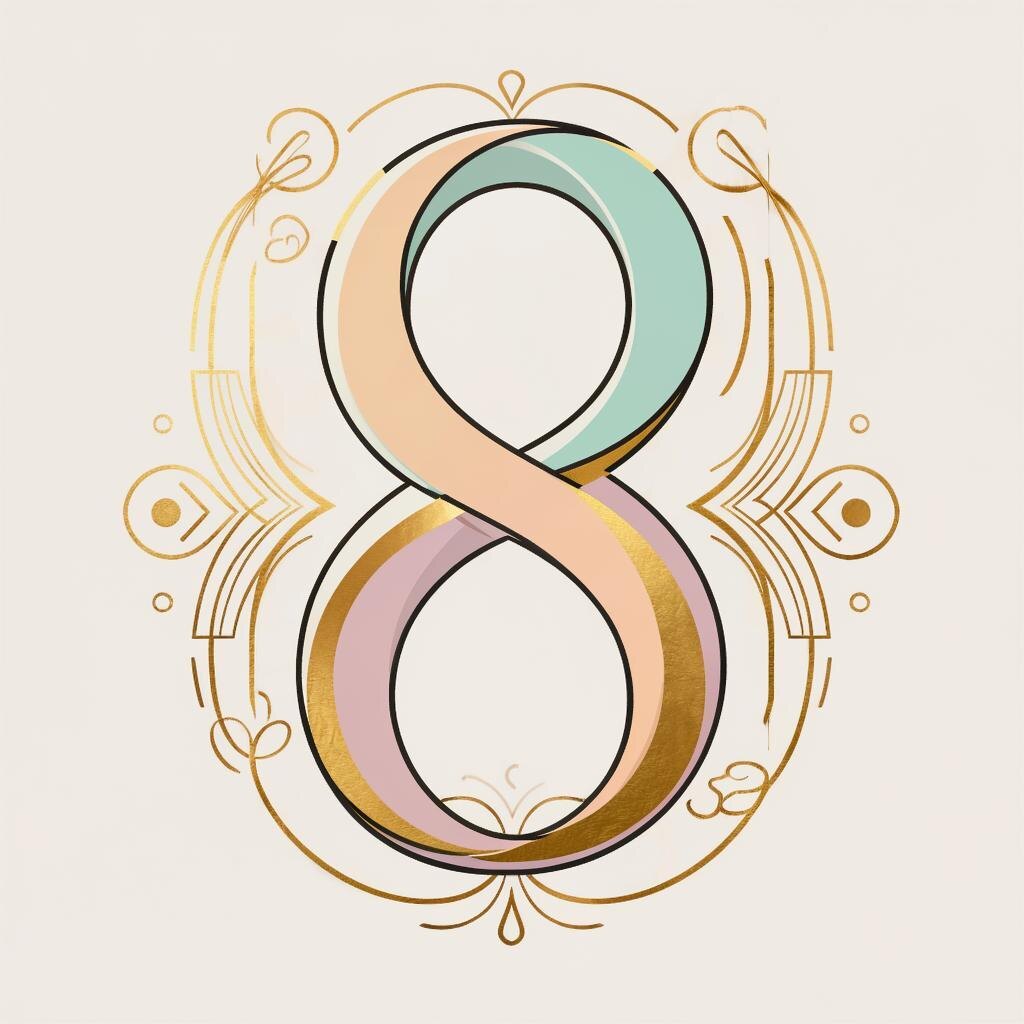 Цифра 8. Иллюстрация сгенерирована нейросетью