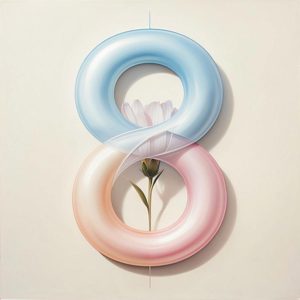 Цифра 8. Иллюстрация сгенерирована нейросетью