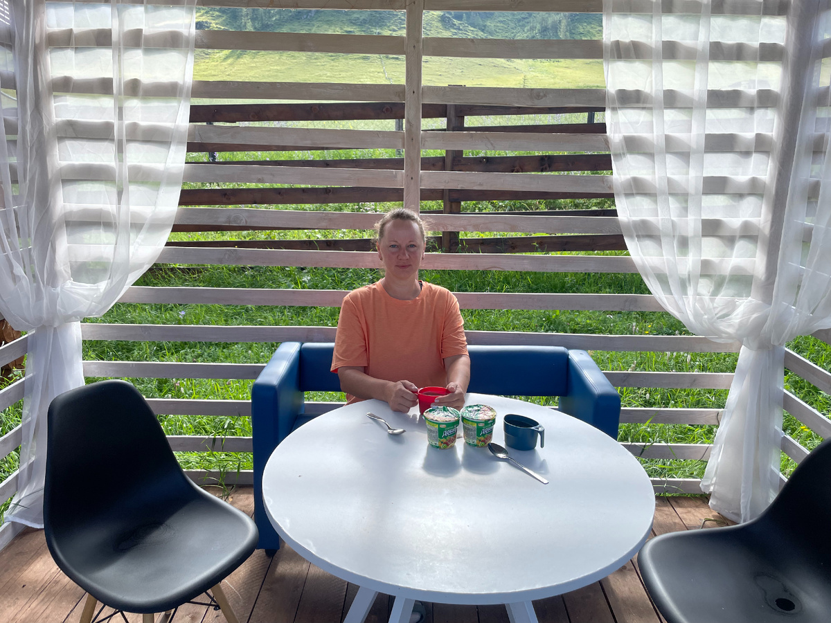 Наш скромный завтрак на трети день.