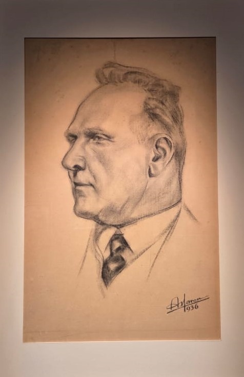 А.А.Ярон Портрет Федора Шаляпина 1936 бумага, уголь, соус