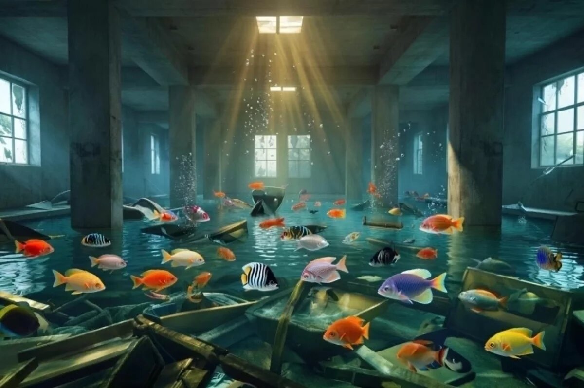    Сибирячка устроила аквариум с розыгрышами карпов в затопленном подвале