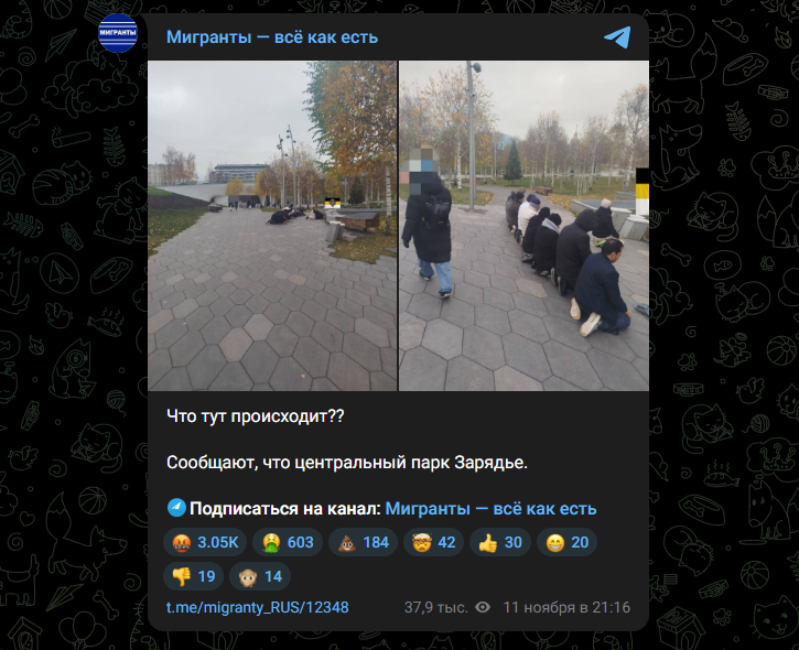 Фото: Telegram-канал "Мигранты - всё как есть"