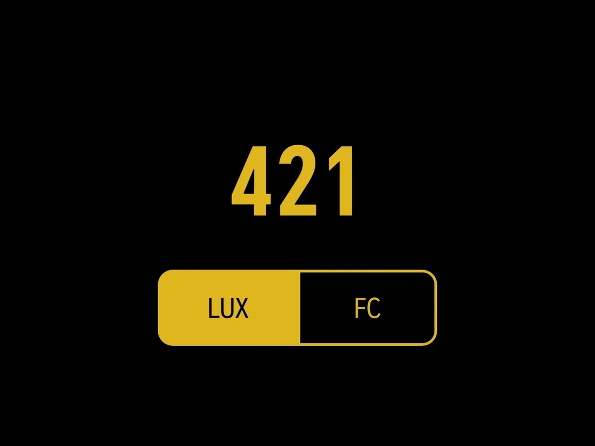 Показания люксметра 