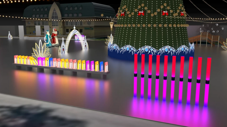    Эскиз элементов украшения на площади Свободы. Источник: Документация на сайте Госзакупок