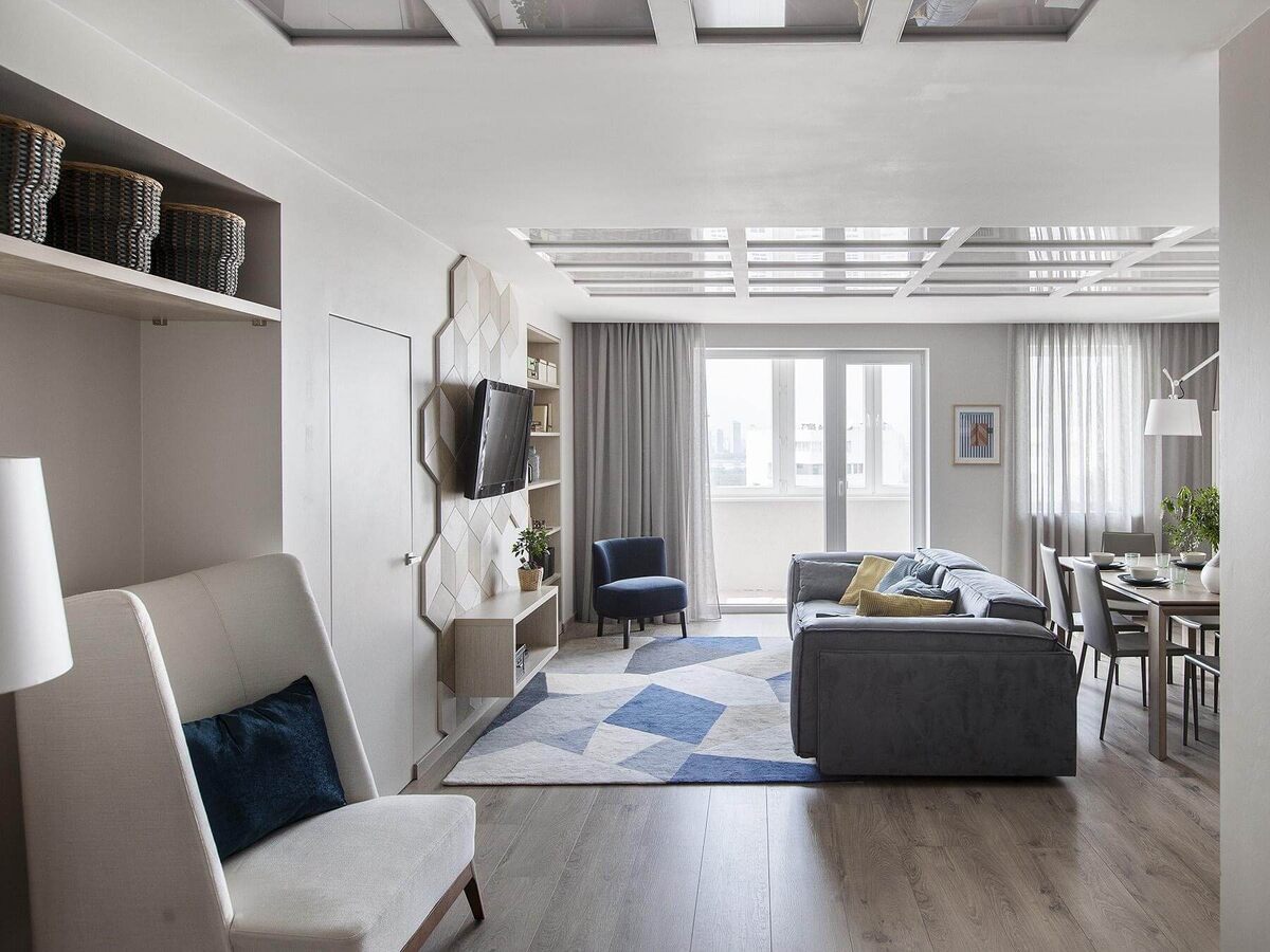 Интерьер квартиры для работников СМИ в ЖК «Серебряный Бор», дизайнер Екатерина Савкина