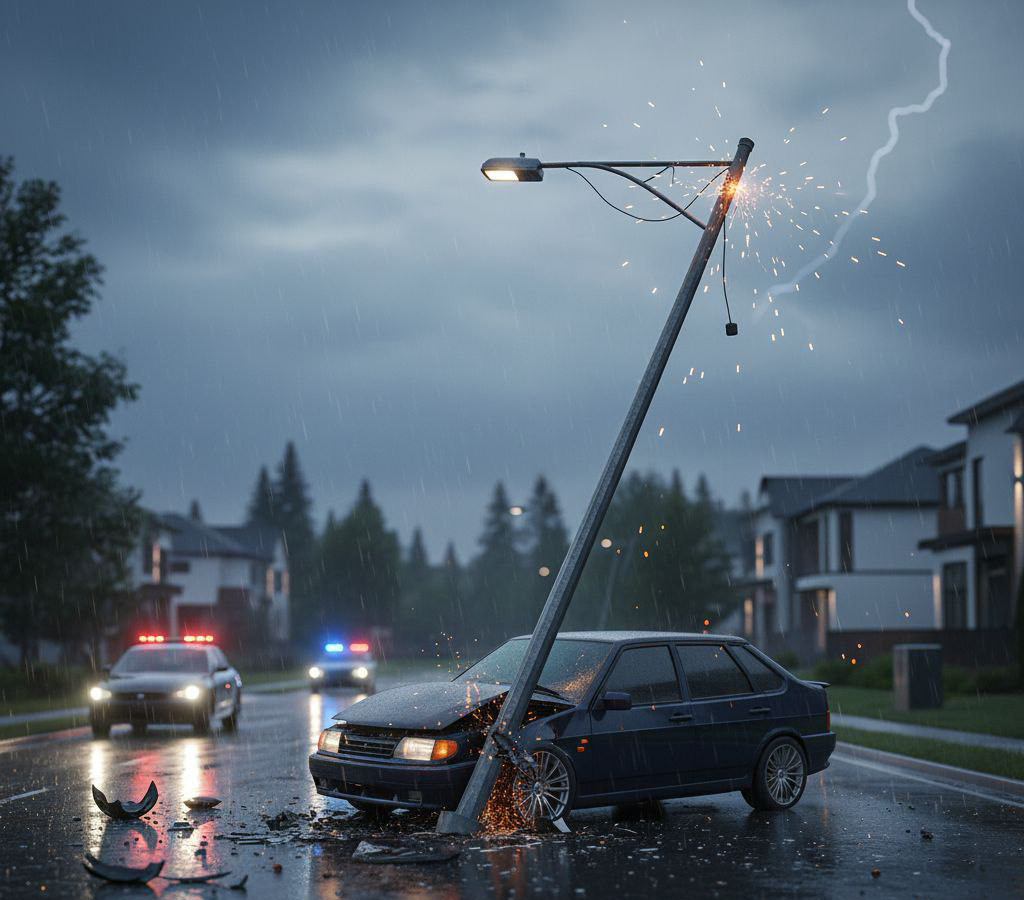Даже незначительного удара достаточно, чтобы на опоре появились вмятины
