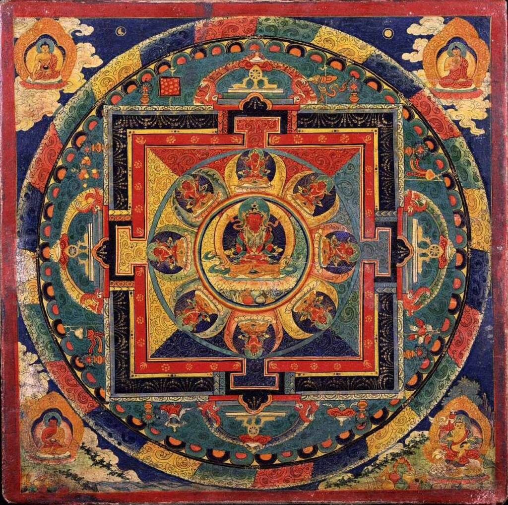 Мандала Амитаюса, живопись XIX века.