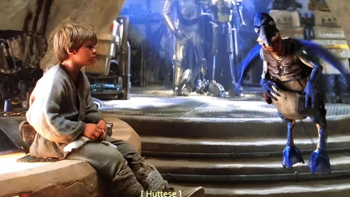 Скриншот: маленький Энакин и Уотто 