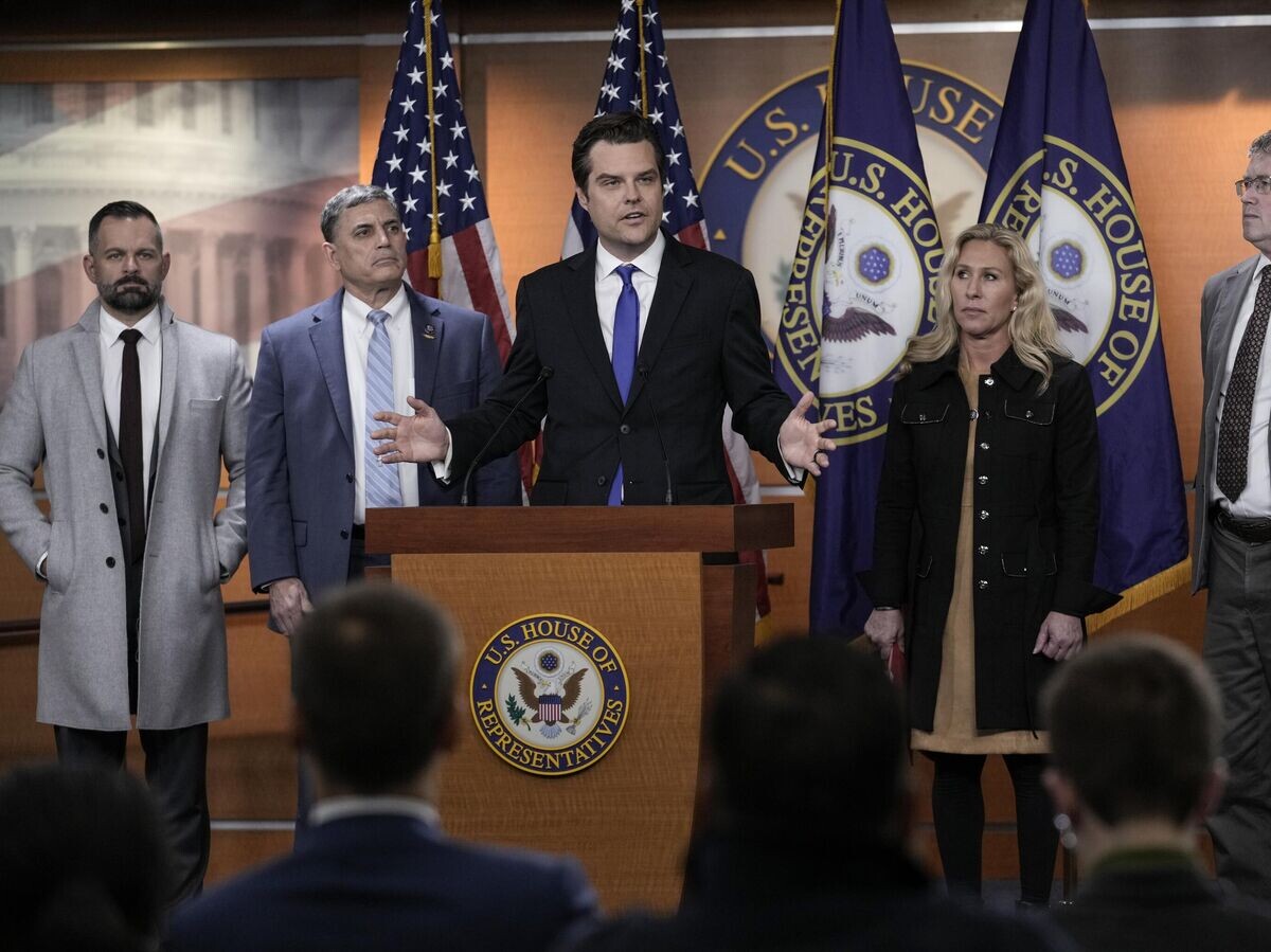    Конгрессмены-республиканцы на пресс-конференции в Капитолии в Вашингтоне© AP Photo / J. Scott Applewhite