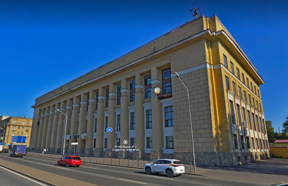 Малоохтинский проспект, 98. 2024 год панорама с Яндекс Карт.