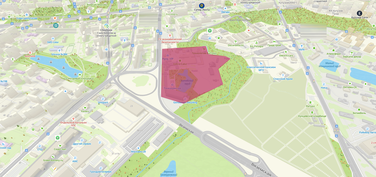 Пятно застройки ЖК Витебская, 9