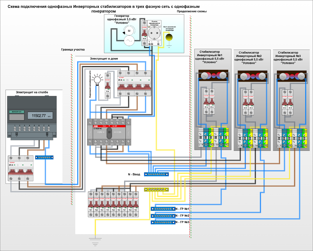 Схема подключения инверторного стабилизатора