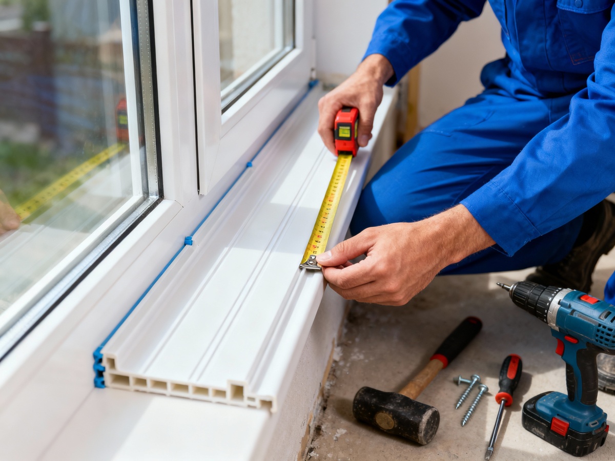 Установка пластиковых поддоконников