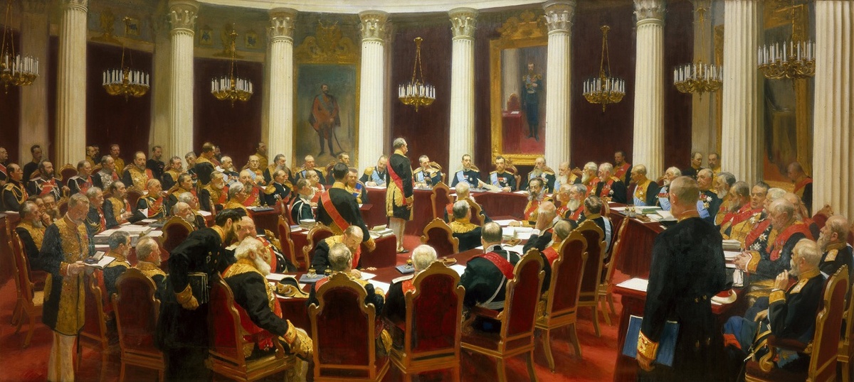 Картина "Государственный совет", художник И. Е. Репин, 1903 год.