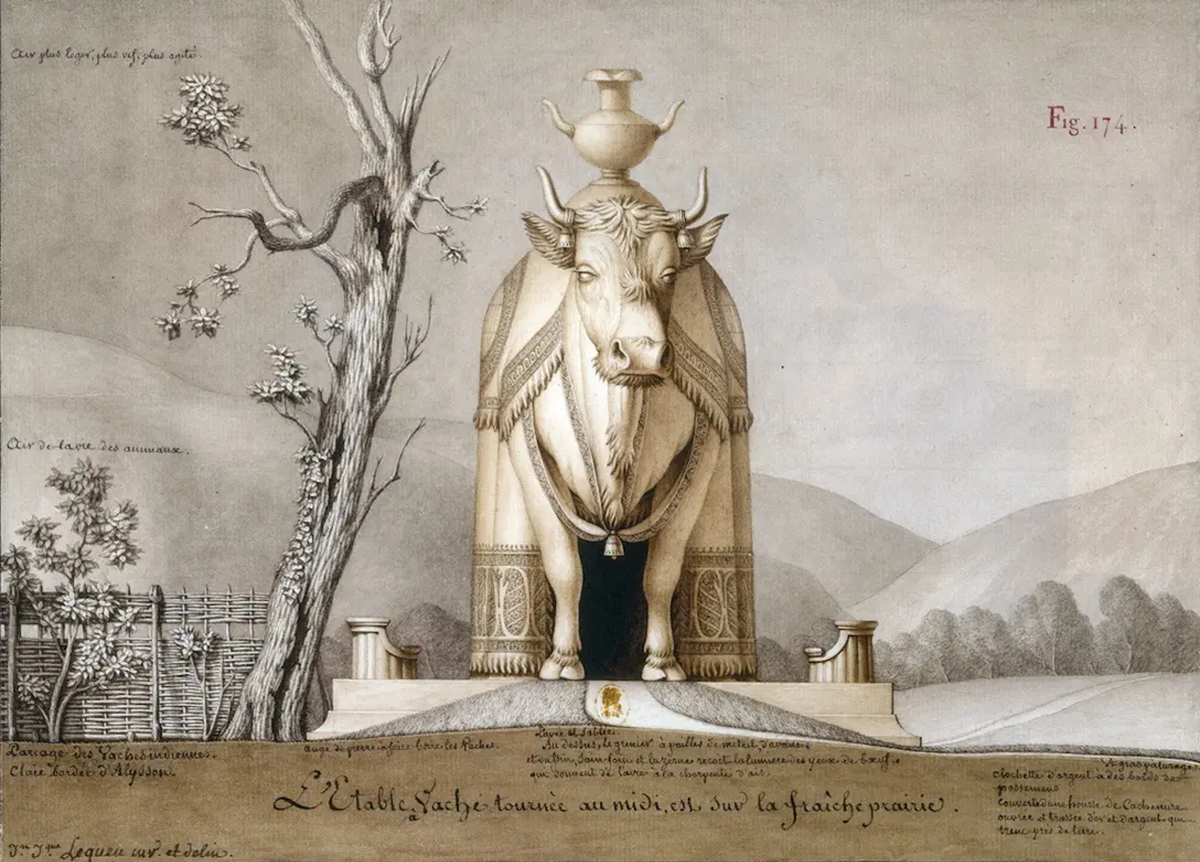 Жан-Жак Лекё. «Молочная ферма в виде коровы», 1815 год, Национальная библиотека Франции, Париж © Public domain
