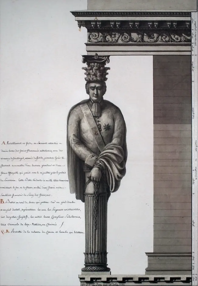 Жан-Жак Лекё. «Аристократия в цепях. Проект колонны для национального дворца», 1789 год, Национальная библиотека Франции, Париж © Public domain
