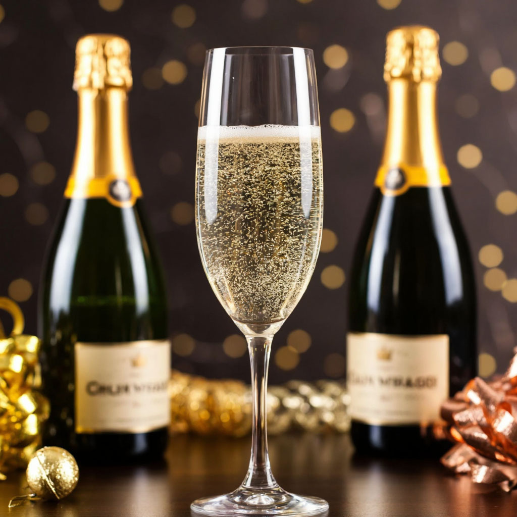 Пузырьки шампанского в бокале