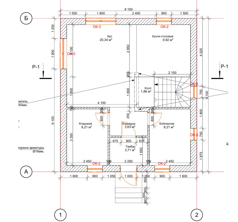 План первого этажа