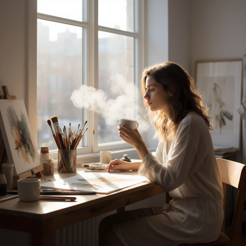 Наталья в мастерской