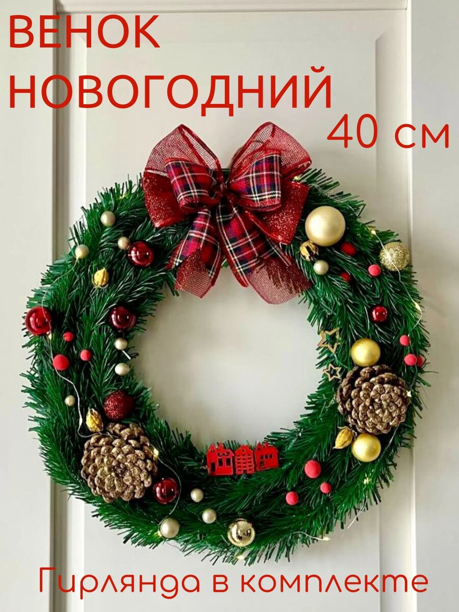 Новогодние венки на дверь 2026