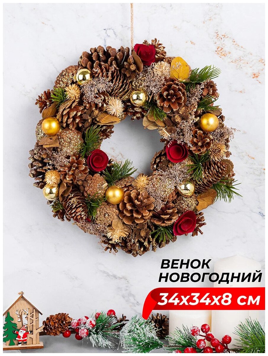 Новогодние венки на дверь 2026