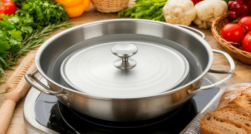    1 стакан в таз — и стеклянные крышки от кастрюль блестят как новые: ни жира, ни липкого налета — лайфхак