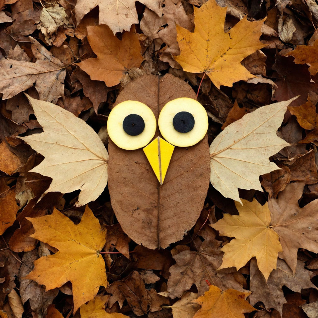 Так Алиса AI представила кленокрыла из кучи листьев 6-)