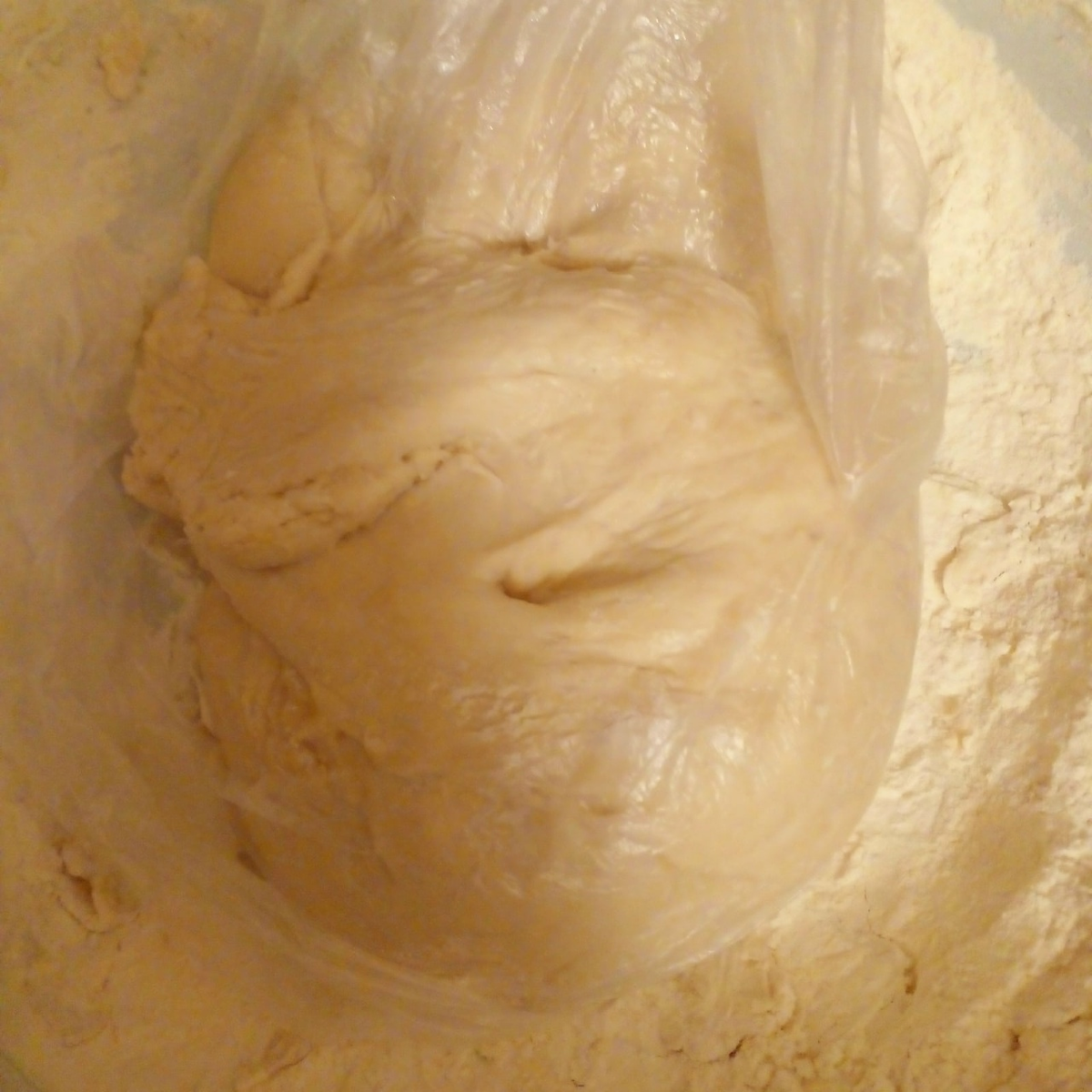 Тесто под пленку на минут 20.