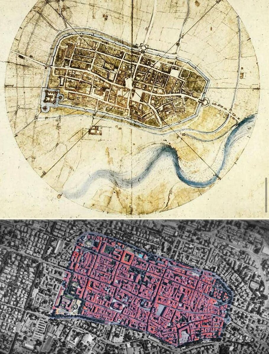 При исследовании ОКН, сначала - аэрофотосъемка с увеличением проекции до удобного масштаба и наложение архивных материалов на полученный материал.