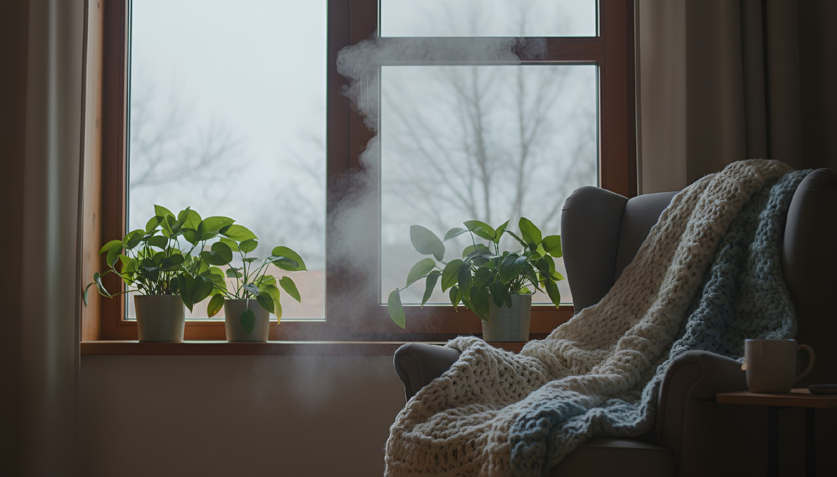 Зимой проветривать нужно кратко и интенсивно, а не сквозняками — так воздух обновится без охлаждения стен.