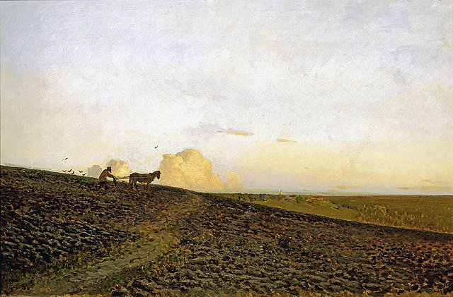 Левитан Вечер на пашне.