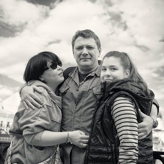 Ян Цапник с женой Галиной и дочерью Елизаветой