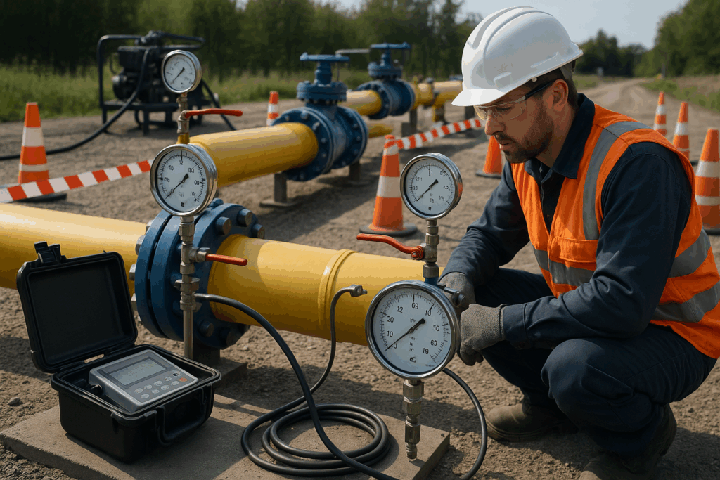    опрессовка газопровода безопасность protrubi