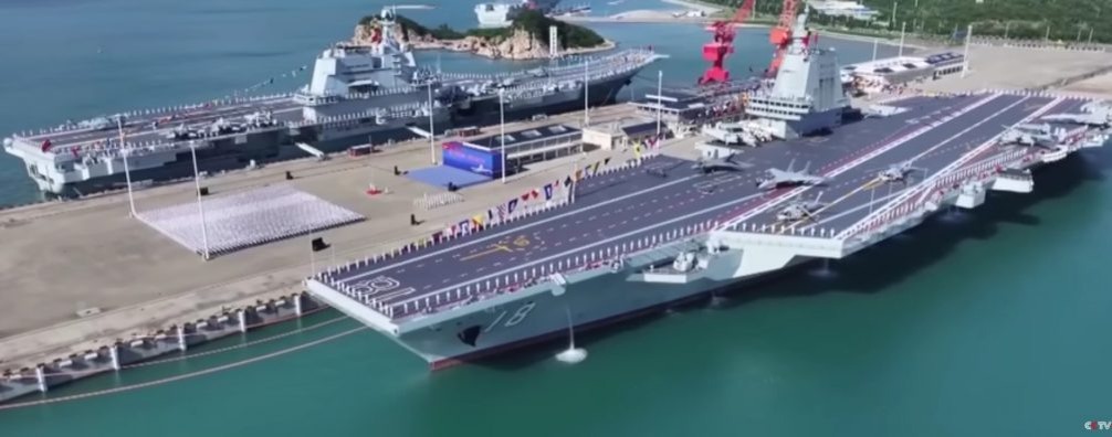    Авианосец «Фуцзянь». Скрин видео ТВ КНР.