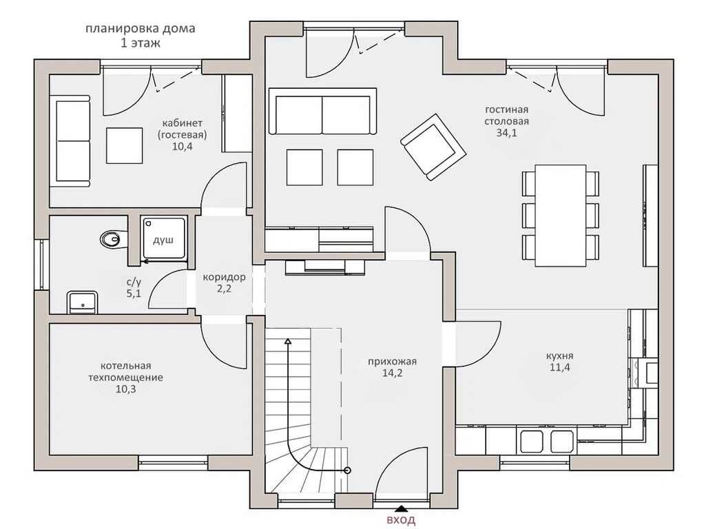 план дома - 1 этаж и мансарда