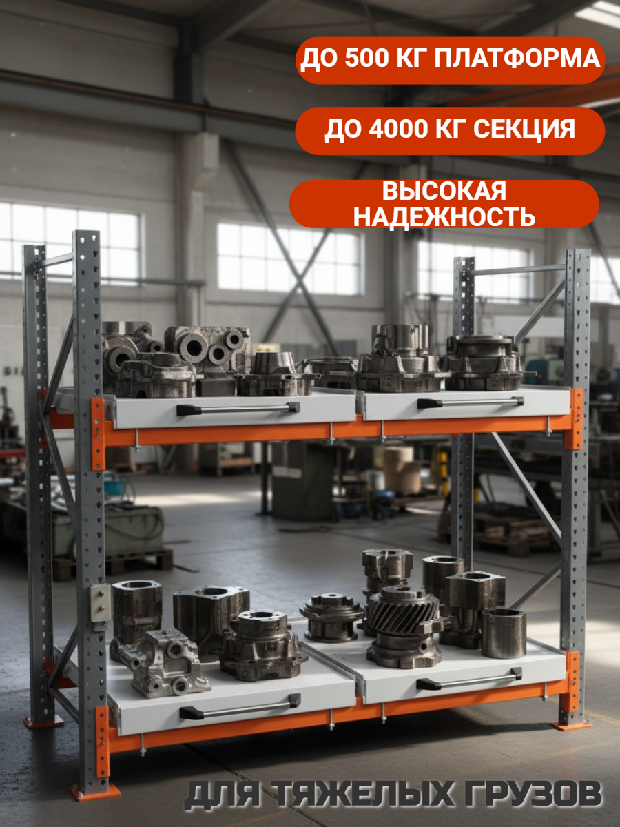 Стеллажи с выкатными платформами: когда каждый квадратный метр на счету