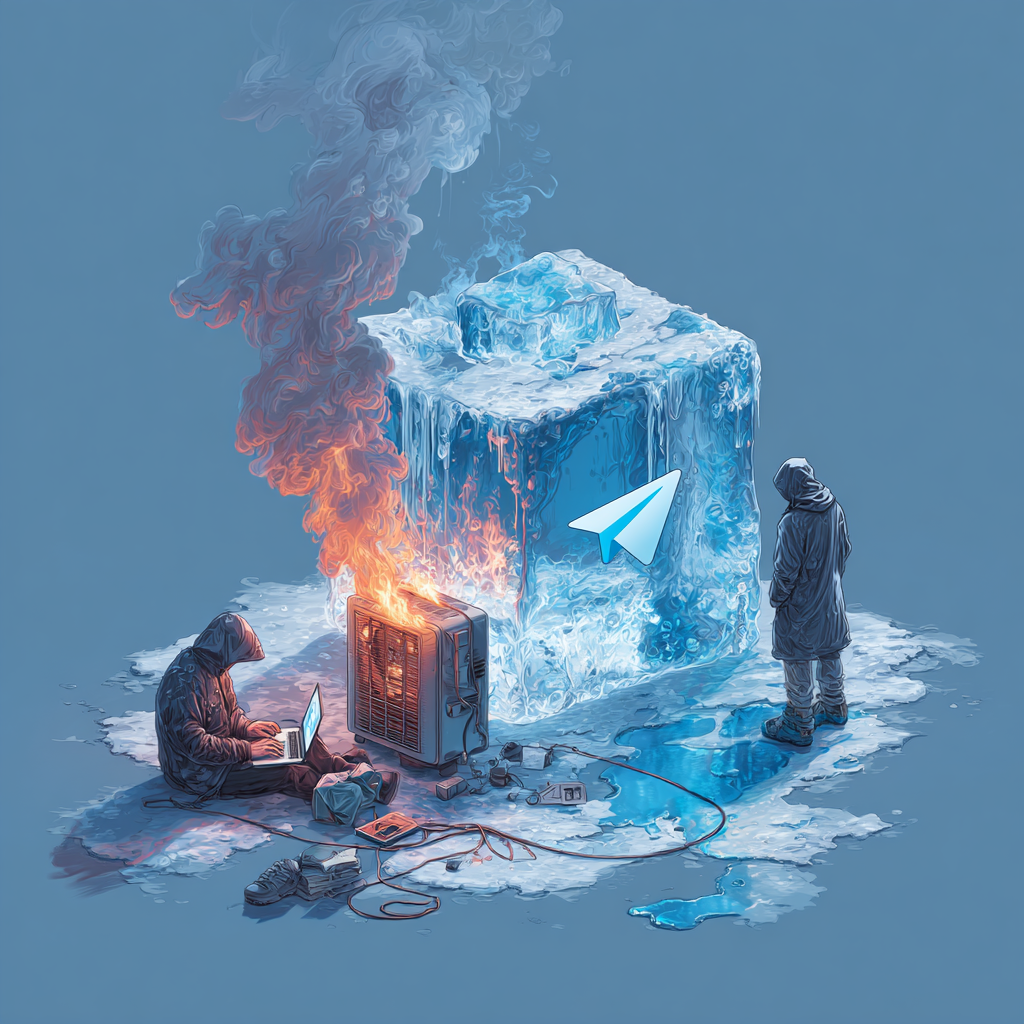 Разморозка акка в Telegramg