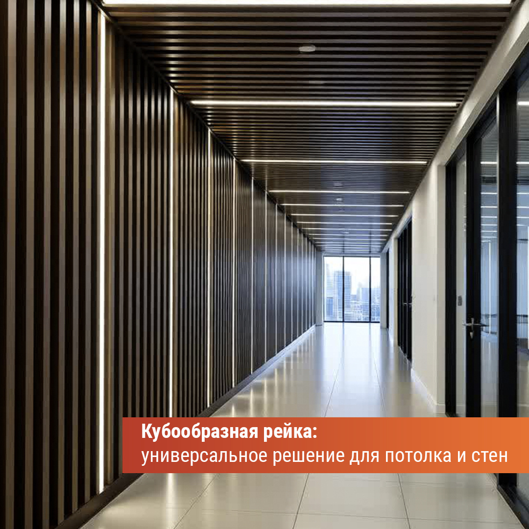 Кубообразная рейка для потолка и для стен