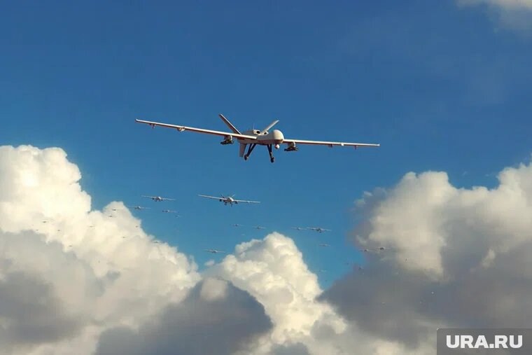 Первый и единственный случай появления беспилотников в Тюмени с начала СВО зафиксировали в октябре. Фото: Создано в Midjourney © URA.RU