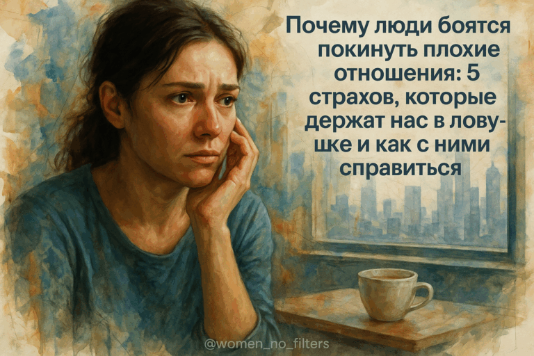   Почему люди боятся покинуть плохие отношения: 5 страхов, которые держат нас в ловушке и как с ними справиться Анна