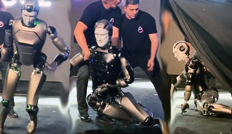 Российский робот-андроид упал во время презентации вызвало мировой резонанс